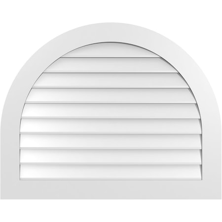 Ekena Millwork Round Top Surface Mount PVC Gable Vent: Non-Functional, w/ 3-1/2"W x 1"P Standard Frame, 40"W x 32"H GVPRT40X3201SN